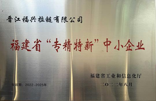 福建省“專(zhuān)精特新”中小企業(yè)（2022-2025年）
